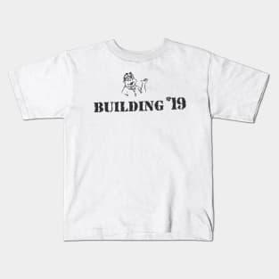 Building 19 1/2 - retro store tee (Black on white) Kids T-Shirt